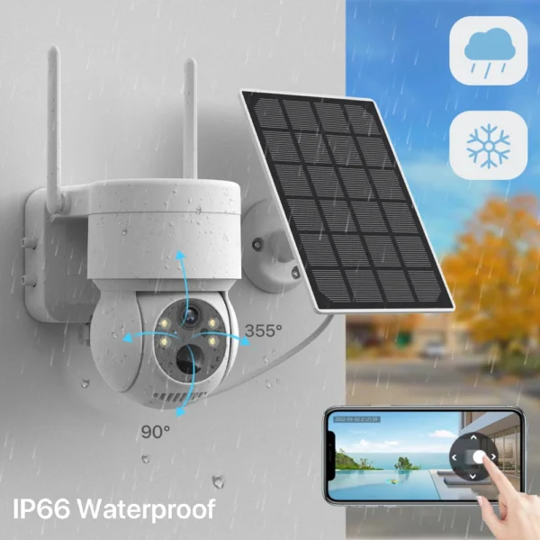 WiFi PTZ Camera Outdoor Wireless Solar IP Camera 4MP HD Built-in Battery Video Surveillance Camera Long Time Standby iCsee APP - Image 4