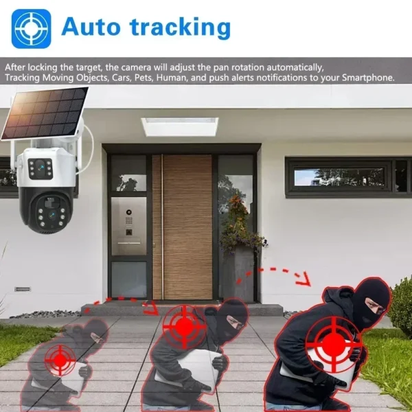 8MP Solar battery Camera Wireless Security System 12.5＂Monitor 10CH WiFi Home Surveillance NVR Kits Outdoor CCTV IP PTZ Cam Set - Image 5