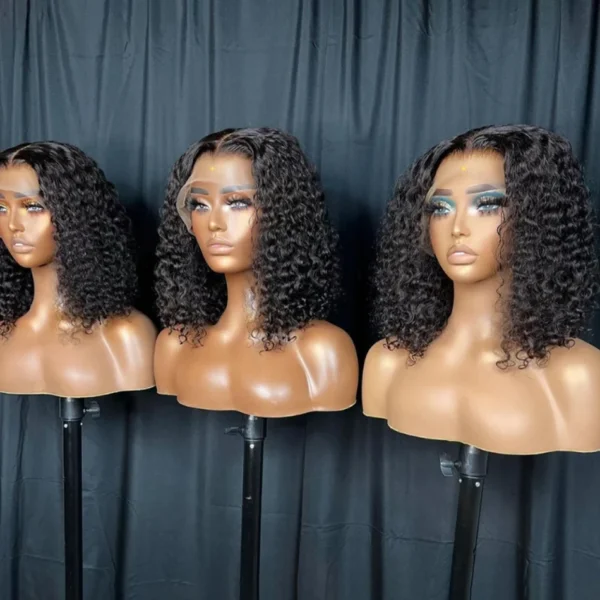 Wear To Go Glueless Bob Wig 13x4 Lace Frontal Wig Human Hair Ready To Wear 4x4 Kinky Curly Lace Front Human Hair Wigs For Women - Image 3