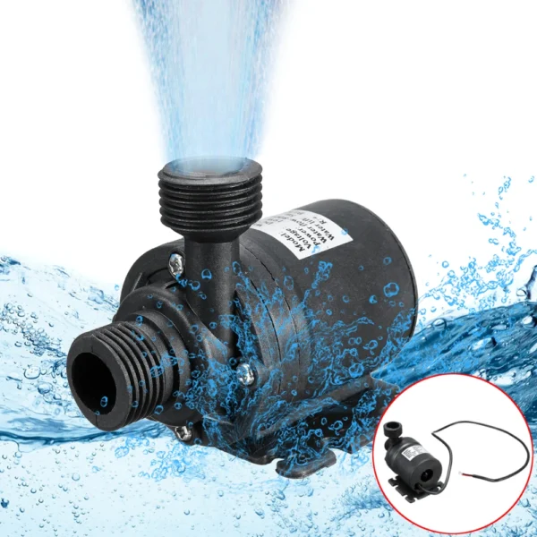 Ultra Quiet Mini DC 12V Lift 5M 800L/H Brushless Motor Submersible Water Pump - Image 2