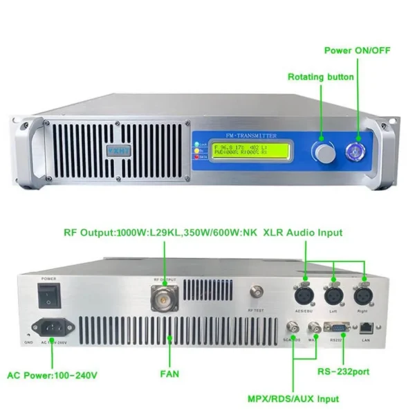 YXHT-1, 1000W FM Transmitter 1KW Stereo Broadcast Equipment For School, Church, Radio Stations - Image 4