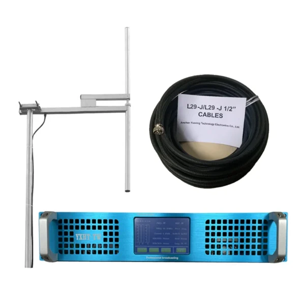 1200W Radio Station Kits: YXHT-TW 1.2KW FM Transmitter + 1-Bay Antenna + 30 Meters Feeder Cable With Connectors