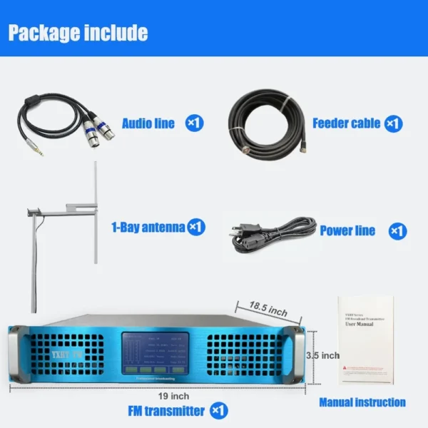 1000 watt Radio Station FM Transmitter Kit 1kw Radio Transmitter FM Broadcast With Antenna Feeder Cable