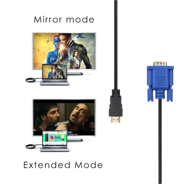 Male to Male HDMI-Compatible to VGA Cable 1-5m 1080P AV Adapter Cord Display Output Projector HDTV Connection Line Professional - Image 4