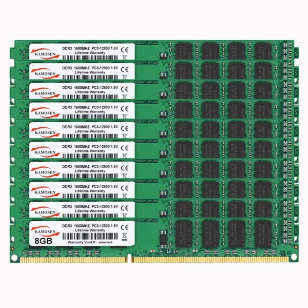 KAMOSEN DDR3 RAM 8GB 1333MHz 1600MHz brand new low voltage 1.5V PC3-12800U desktop memory DIMM 240-pin non-ECC